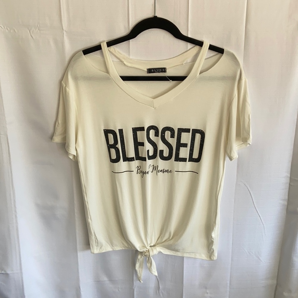 Blessed beyond measure tie front T-shirt